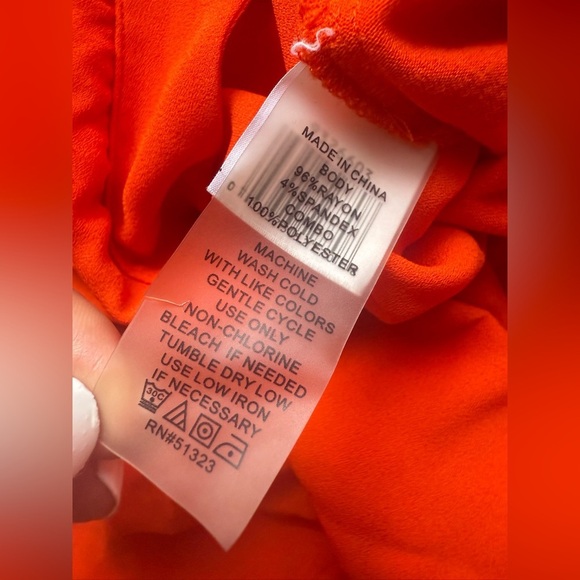 Vince Camuto Red Wrap Blouse with Long Sleeves size L summer spring - Picture 10 of 11